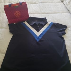 Tory Burch Sport polo shirt, blue , size medium, used, pre loved